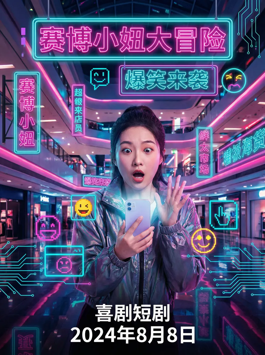 国产一区二区三区精华液 搞笑喜剧短剧 - 赛博小妞大冒险海报